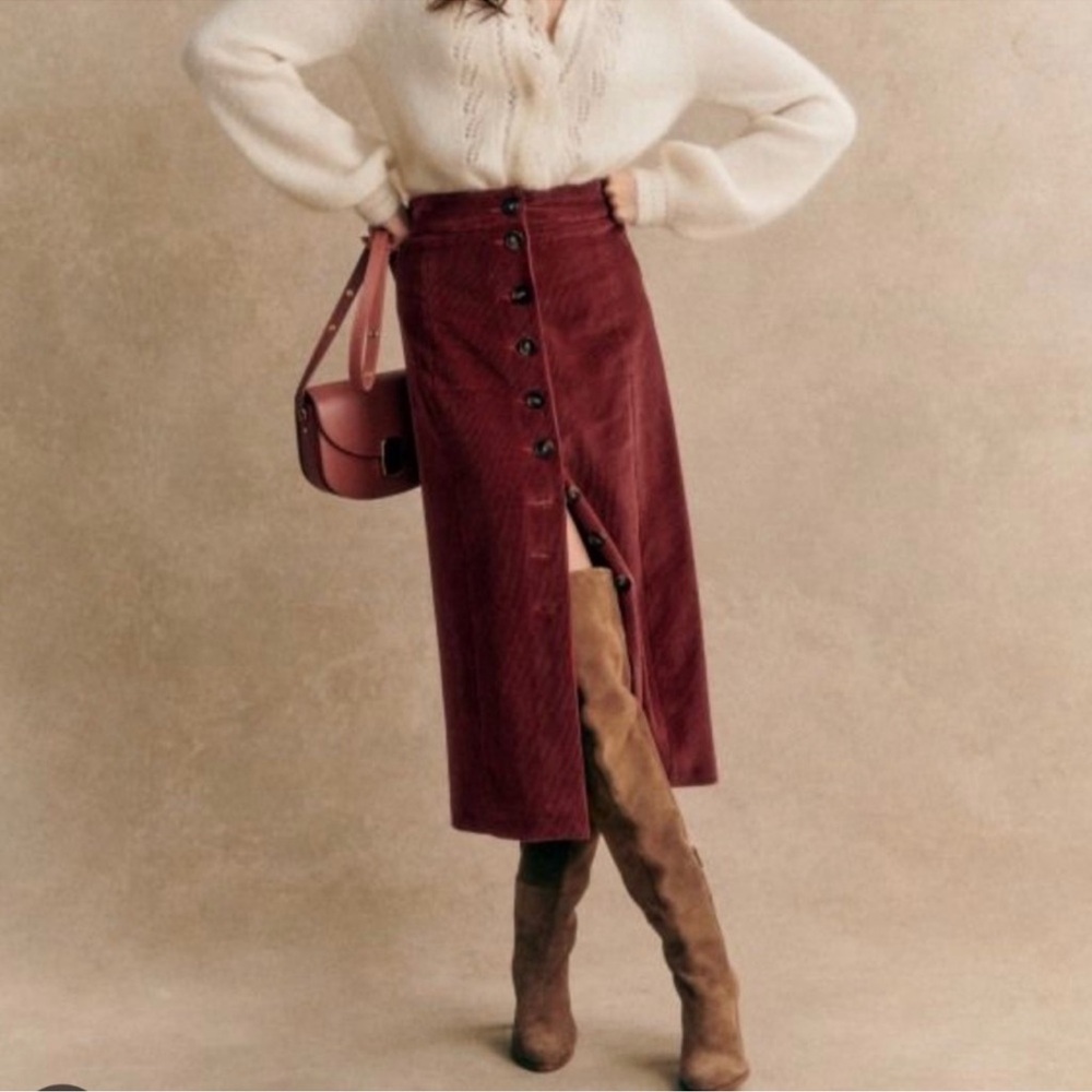 Sezane Rosalba Skirt Terracotta